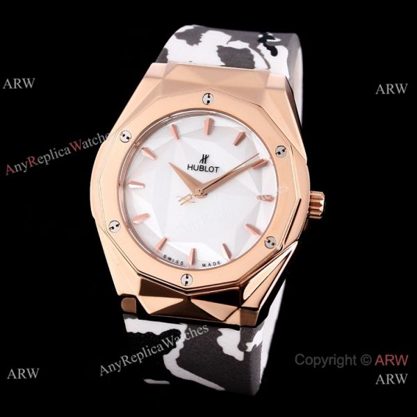 New Replica Hublot Sang Bleu Watch Red Camouflage Strap Rose Gold New Replica Hublot Sang Bleu Watch Red Camouflage Strap Rose Gold