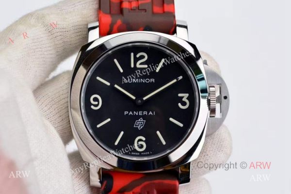 Copy Panerai PAM 00000 Luminor 44mm Watch Black Dial With Red Camo Rubber Band Copy Panerai PAM 00000 Luminor 44mm Watch Black Dial With Red Camo Rubber Band