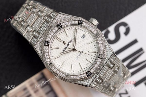 Ref 15400 Audemars Piguet Royal Oak Silver Diamonds Watches For Men Replica Swiss 3120 Ref 15400 Audemars Piguet Royal Oak Silver Diamonds Watches For Men Replica Swiss 3120
