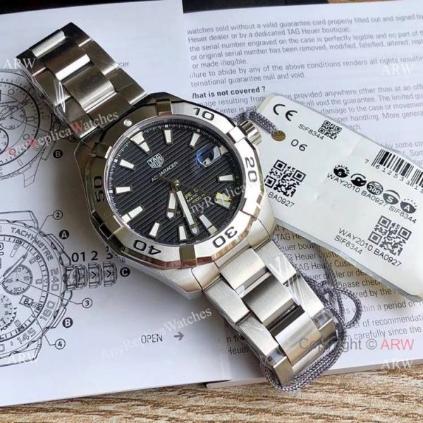 Super Clone Tag Heuer Aquaracer Calibre 5 Watch SS Black Dial Swiss Automatic Super Clone Tag Heuer Aquaracer Calibre 5 Watch SS Black Dial Swiss Automatic