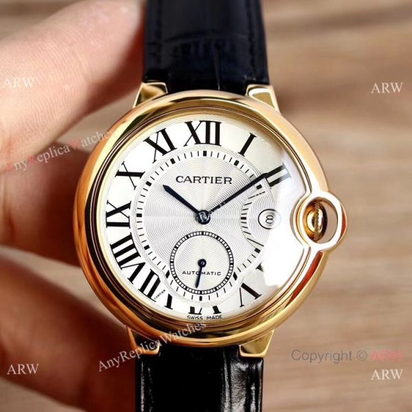 Swiss Grade Fake Cartier Ballon Bleu De Gold Diamond Watch 42mm XL Swiss Grade Fake Cartier Ballon Bleu De Gold Diamond Watch 42mm XL