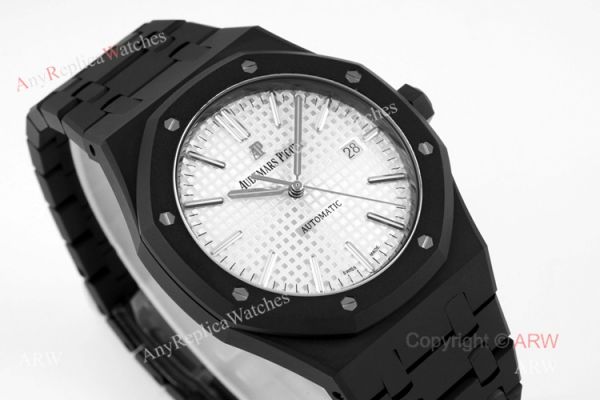 New Audemars Piguet Royal Oak White Dial Black Venom 15400 Swiss Replica DLC Watches New Audemars Piguet Royal Oak White Dial Black Venom 15400 Swiss Replica DLC Watches