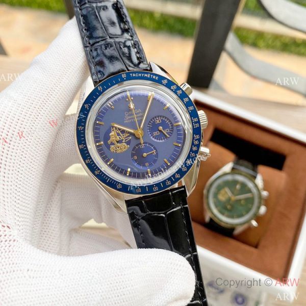 Buy Replica Omega Speedmaster Apollo Eleven Watches Green Dial Moonshine Gold Case Buy Replica Omega Speedmaster Apollo Eleven Watches Green Dial Moonshine Gold Case