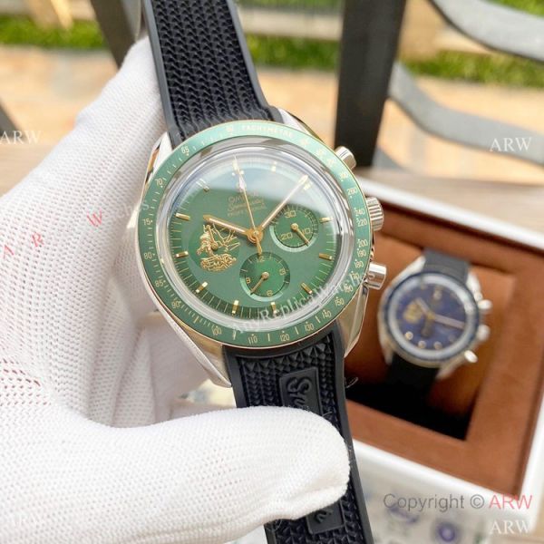 Nice Quality Omega Apollo 11 Chronograph Watches Blue Rubber Strap 2-Tone Nice Quality Omega Apollo 11 Chronograph Watches Blue Rubber Strap 2-Tone