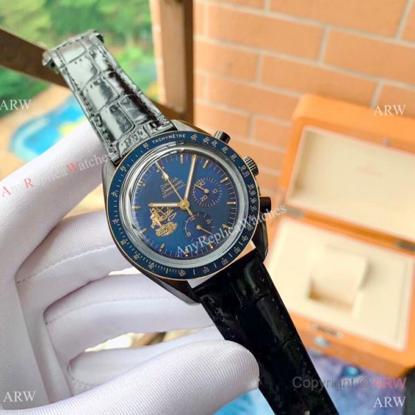 New Style Replica Omega Apollo 11 Chronograph Watch Gold Black New Style Replica Omega Apollo 11 Chronograph Watch Gold Black