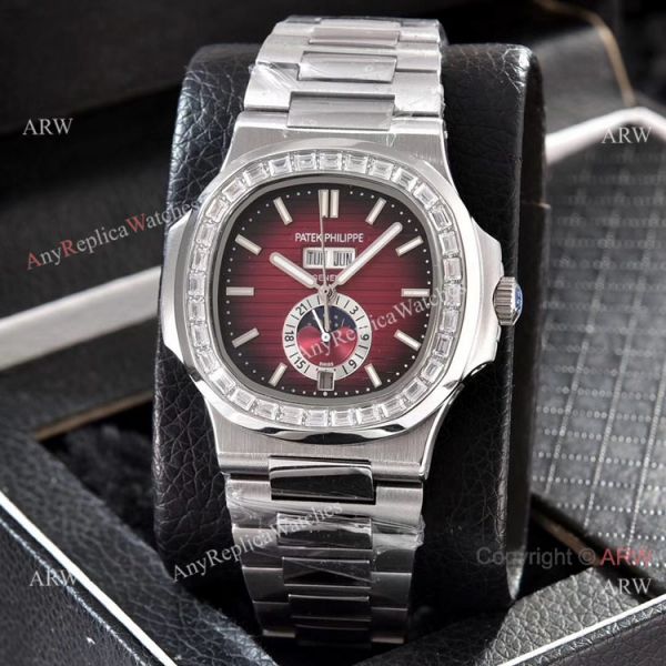 Patek Philippe Annual Calendar Copy Watches Stainless Steel with Diamond 40mm Patek Philippe Annual Calendar Copy Watches Stainless Steel with Diamond 40mm