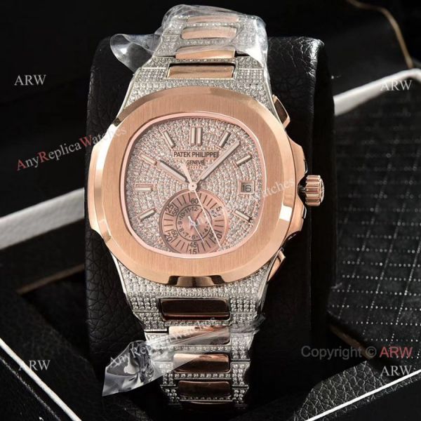 Luxury Copy Patek Philippe Nautilus Yellow Gold Full Diamond Watches Luxury Copy Patek Philippe Nautilus Yellow Gold Full Diamond Watches