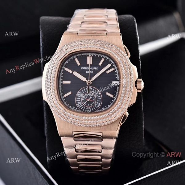 Clone Patek Philippe Nautilus Chronograph Watches Rose Gold and Diamond Fashion Style Clone Patek Philippe Nautilus Chronograph Watches Rose Gold and Diamond Fashion Style