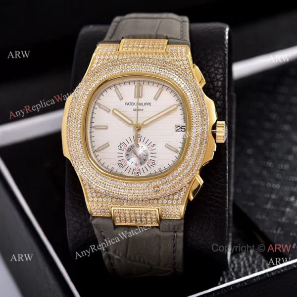 Japan Grade Copy Patek Philippe Nautilus Chrono Watches Gold Diamond Case Japan Grade Copy Patek Philippe Nautilus Chrono Watches Gold Diamond Case