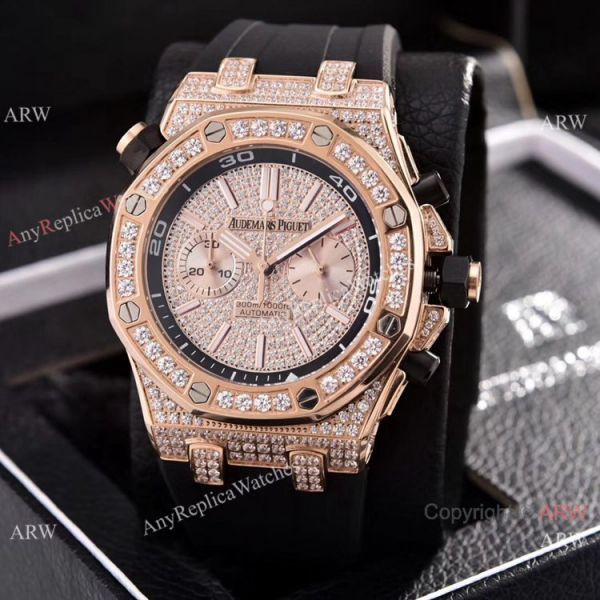 Audemars Piguet Royal Oak Offshore Diver Iced Out Watches Rubber Strap Audemars Piguet Royal Oak Offshore Diver Iced Out Watches Rubber Strap