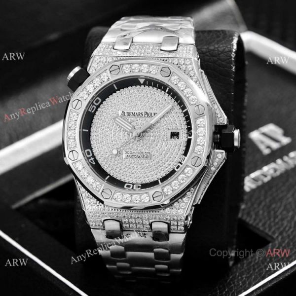 Clone Audemars Piguet Diver Automatic Watches Diamond Case and Face Clone Audemars Piguet Diver Automatic Watches Diamond Case and Face