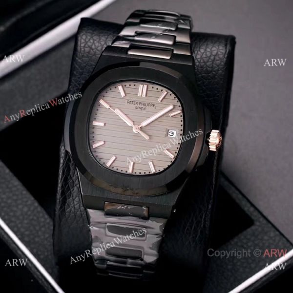 Knockoff Patek Philippe Nautilus All Black Watches Blue Gradient Dial Knockoff Patek Philippe Nautilus All Black Watches Blue Gradient Dial
