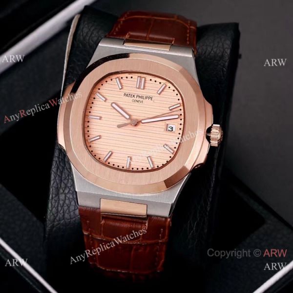 Best Knockoff Patek Philippe Nautilus Leather Watches 2-Tone Rose Gold Best Knockoff Patek Philippe Nautilus Leather Watches 2-Tone Rose Gold