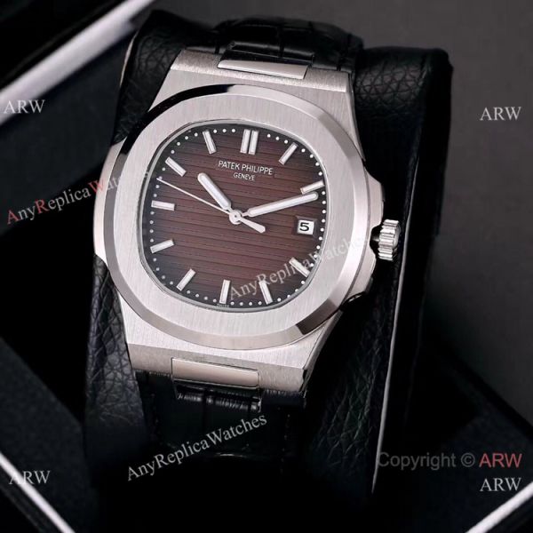 Buy Knockoff Patek Philippe Nautilus Watches SS Gray Dial Leather Strap Buy Knockoff Patek Philippe Nautilus Watches SS Gray Dial Leather Strap