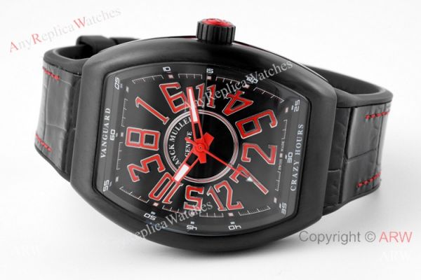 ABF Swiss Grade Franck Muller Vanguard V45 CRAZY HOUR Watch All Black ABF Swiss Grade Franck Muller Vanguard V45 CRAZY HOUR Watch All Black