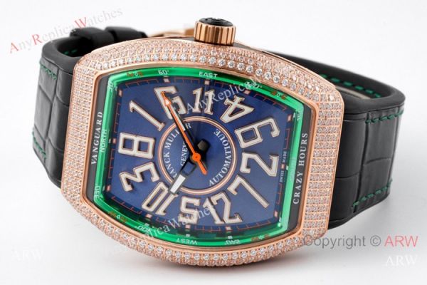 ABF Copy Franck Muller Vanguard V45 Rose Gold Diamonds Watch with Crazy Hour ABF Copy Franck Muller Vanguard V45 Rose Gold Diamonds Watch with Crazy Hour
