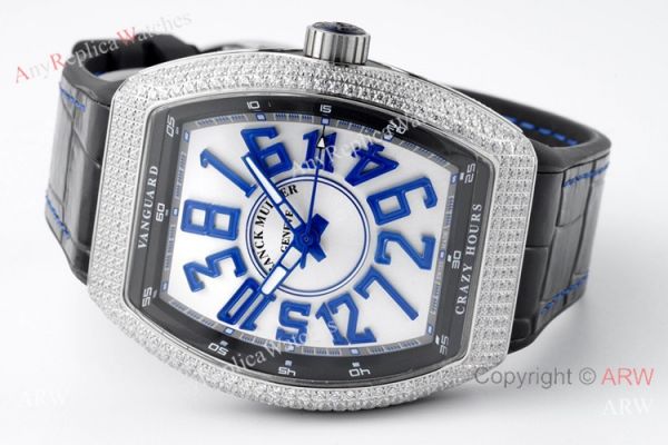 ABF Franck Muller Vanguard V45 Iced Out Diamond Watch with Crazy Hour ABF Franck Muller Vanguard V45 Iced Out Diamond Watch with Crazy Hour