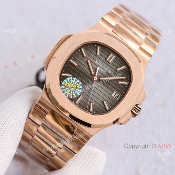 Swiss Copy Patek Philippe Nautilus PPF Factory Cal324 Watch Gray Gradient Dial Rose Gold Swiss Copy Patek Philippe Nautilus PPF Factory Cal324 Watch Gray Gradient Dial Rose Gold