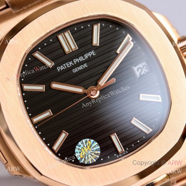 Swiss Copy Patek Philippe Rose Gold Black Dial Nautilus Watch PPF Cal.324 40mm Swiss Copy Patek Philippe Rose Gold Black Dial Nautilus Watch PPF Cal.324 40mm