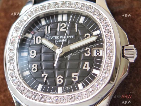 PPF Patek Philippe Aquanaut 324 Automatic Watch Diamond Dial Black Rubber Strap PPF Patek Philippe Aquanaut 324 Automatic Watch Diamond Dial Black Rubber Strap