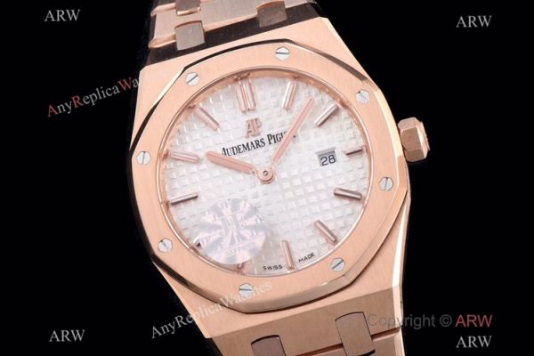 JF Audemars Piguet Lady Royal Oak Copy Watch Rose Gold White Dial 33mm JF Audemars Piguet Lady Royal Oak Copy Watch Rose Gold White Dial 33mm