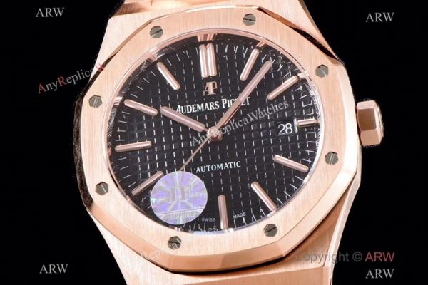 Grade 1A Copy Audemars Piguet Royal Oak JF v5 Cal.3120 Rose Gold Black Dial Watch 41mm Grade 1A Copy Audemars Piguet Royal Oak JF v5 Cal.3120 Rose Gold Black Dial Watch 41mm