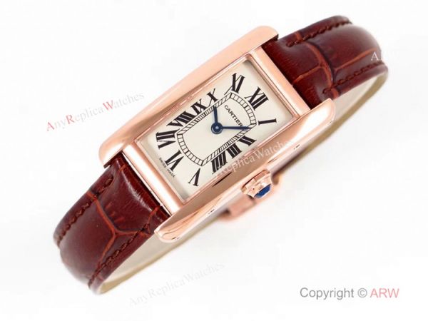Grade 1A Replica Cartier Tank Americaine Quartz Watch Rose Gold Women Grade 1A Replica Cartier Tank Americaine Quartz Watch Rose Gold Women
