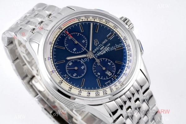 2021 New Copy Breitling Premier Chronograph BLS A7750 SS Blue Dial Watch 42mm 2021 New Copy Breitling Premier Chronograph BLS A7750 SS Blue Dial Watch 42mm