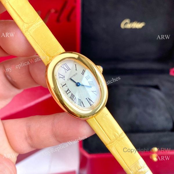 New Copy Cartier Baignoire Sapphire Glass Quartz Watch All Gold Small New Copy Cartier Baignoire Sapphire Glass Quartz Watch All Gold Small