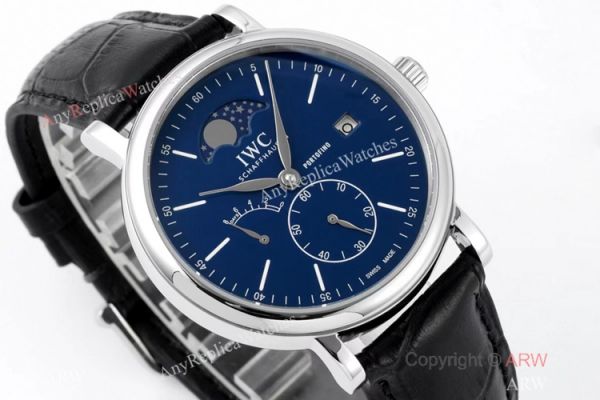 AI Factory Swiss Replica IWC Portofino Hand Wound 8 Days Moon Phase Watch Blue Dial 45mm AI Factory Swiss Replica IWC Portofino Hand Wound 8 Days Moon Phase Watch Blue Dial 45mm