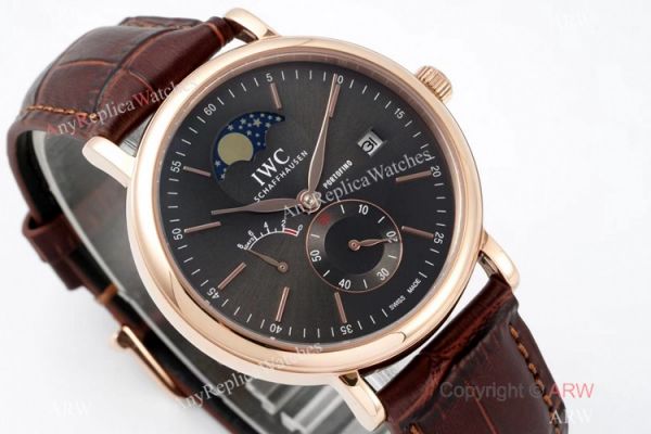 AI Factory IWC Portofino Hand Wound 8 Days Moon Phase Watch Rose Gold Gray Dial AI Factory IWC Portofino Hand Wound 8 Days Moon Phase Watch Rose Gold Gray Dial