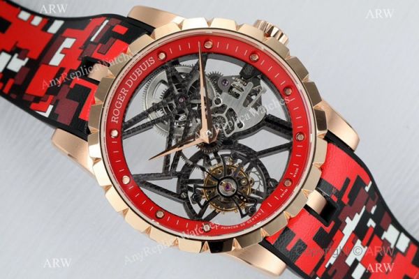 2021 New! BBR Factory 1:1 Copy Roger Dubuis Excalibur Skeleton Flying Tourbillon Watch Rose Gold Skeleton Dial 2021 New! BBR Factory 1:1 Copy Roger Dubuis Excalibur Skeleton Flying Tourbillon Watch Rose Gold Skeleton Dial