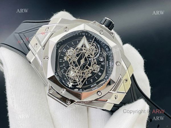 High Quality Replica Hublot Sang Bleu Black Watch 45mm eta7750 Automatic Movement High Quality Replica Hublot Sang Bleu Black Watch 45mm eta7750 Automatic Movement