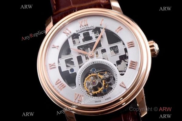 Super Clone Blancpain Fantasy Swiss Tourbillon Watch 43mm Rose Gold Skeleton Super Clone Blancpain Fantasy Swiss Tourbillon Watch 43mm Rose Gold Skeleton