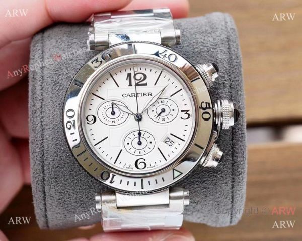 Japan Grade Cartier Pasha De Swiss Quartz Watch Stainless Steel Japan Grade Cartier Pasha De Swiss Quartz Watch Stainless Steel
