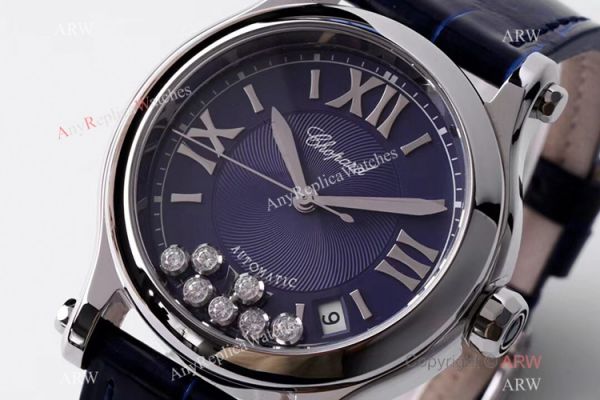 AF Factory 1:1 Best Edition Chopard Happy Sport Diamonds Watch Blue Dial 36mm AF Factory 1:1 Best Edition Chopard Happy Sport Diamonds Watch Blue Dial 36mm