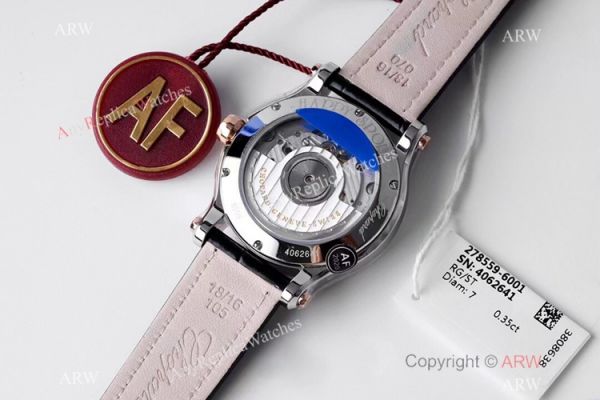 AF Factory 1:1 Replica Chopard Happy Sport Watch Rose Gold Bezel 36mm Size AF Factory 1:1 Replica Chopard Happy Sport Watch Rose Gold Bezel 36mm Size