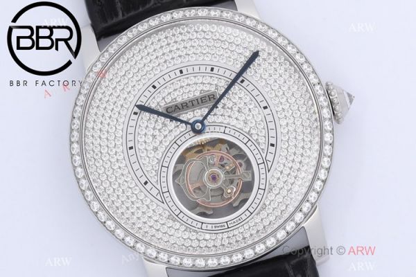 BBR Factory Cartier Rotonde De Tourbillon Full Diamond Watch 40mm BBR Factory Cartier Rotonde De Tourbillon Full Diamond Watch 40mm
