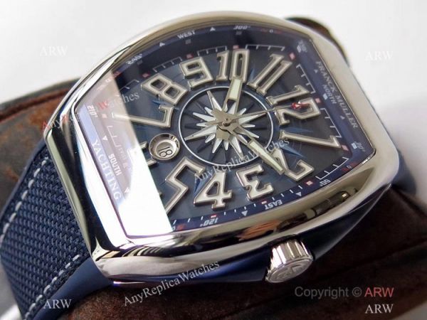 ZF Factory AAA Replica Franck Muller Vanguard Yachting V45 Watch Blue Dial 9015 Movement ZF Factory AAA Replica Franck Muller Vanguard Yachting V45 Watch Blue Dial 9015 Movement