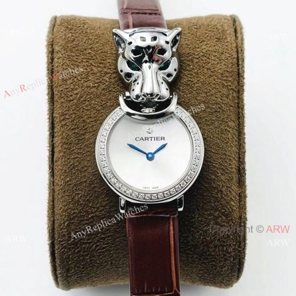 New! Copy Cartier Panthere De Silver Diamond Watches Swiss Quartz movement New! Copy Cartier Panthere De Silver Diamond Watches Swiss Quartz movement