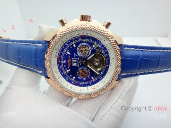 Copy Breitling Bentley Tourbillon Rose Gold Watch Blue Dial Copy Breitling Bentley Tourbillon Rose Gold Watch Blue Dial