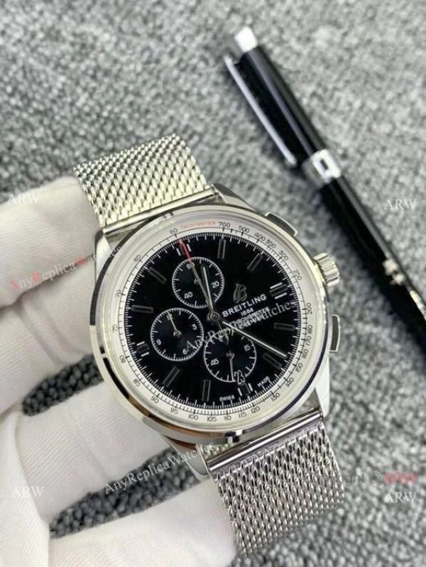 Knockoff Breitling Premier Chronograph Watches Stainless Steel Mesh Band Knockoff Breitling Premier Chronograph Watches Stainless Steel Mesh Band
