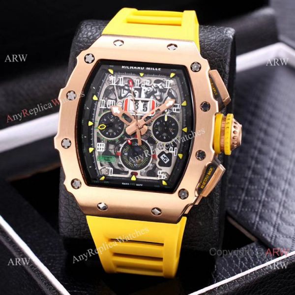 AAA Quality Richard Mille Flyback RM11 Watch Rose Gold and Black Version AAA Quality Richard Mille Flyback RM11 Watch Rose Gold and Black Version