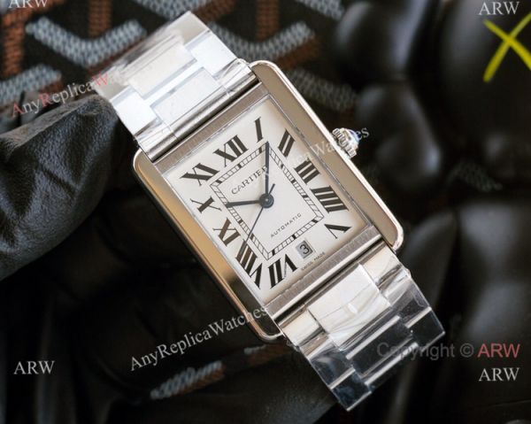 V9 Factory Faux Cartier Tank Automatic Mens Watch Stainless Steel With White Dial V9 Factory Faux Cartier Tank Automatic Mens Watch Stainless Steel With White Dial