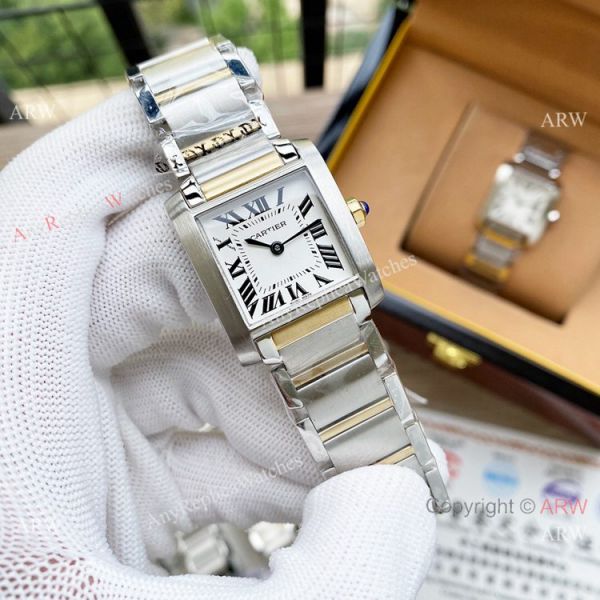 Best Copy Yellow Gold Cartier Ladies Tank Francaise Small Swiss Quartz Watch Best Copy Yellow Gold Cartier Ladies Tank Francaise Small Swiss Quartz Watch