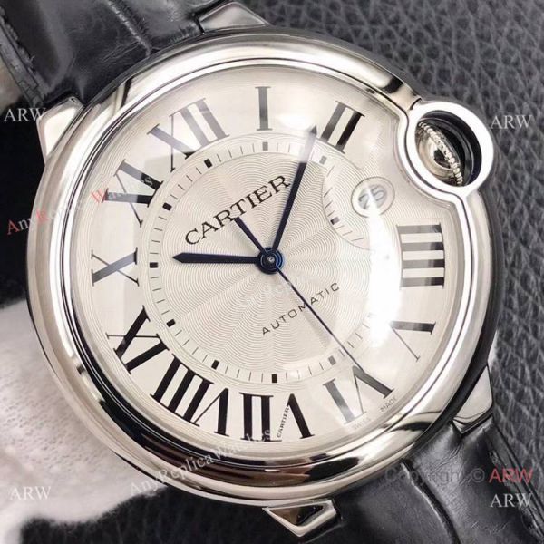 V6 Factory V7 version Ballon Bleu Cartier 42mm Automatic Watch Black Leather Strap V6 Factory V7 version Ballon Bleu Cartier 42mm Automatic Watch Black Leather Strap