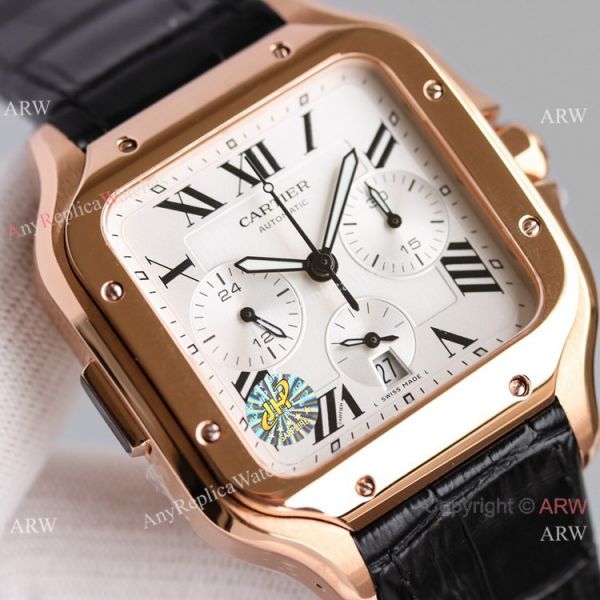 JH Swiss Grade Cartier Santos de Cartier Chronograph Rose Gold Watch 2021 New! JH Swiss Grade Cartier Santos de Cartier Chronograph Rose Gold Watch 2021 New!