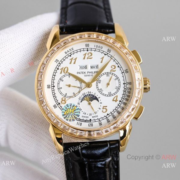 JH Swiss Replica Patek Philippe Perpetual Calendar Chronograph Watch 5270z Diamond Bezel JH Swiss Replica Patek Philippe Perpetual Calendar Chronograph Watch 5270z Diamond Bezel
