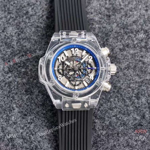 2021 New Hublot Unico Sapphire Chronograph Watch Blue Inner 2021 New Hublot Unico Sapphire Chronograph Watch Blue Inner