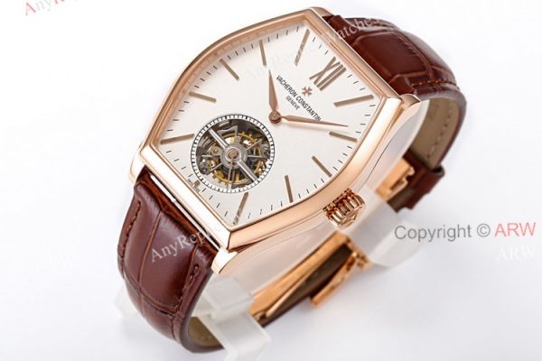 New Vacheron Constantin Malte Real Tourbillon Rose Gold White Face Brown Leather Strap Swiss Replica Watches New Vacheron Constantin Malte Real Tourbillon Rose Gold White Face Brown Leather Strap Swiss Replica Watches